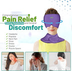 Migraine Relief Cap & Neck Ice Pack Wrap Set - Soothing Headache Relief Cap and Shoulder Cold Pack - Hot and Cold Compress Products for Head and Cervical - Stress, Hangover & Puffy Eyes