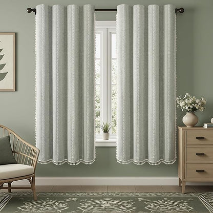 Sage Green Boho Blackout Curtains 72 Inch 2 Panels by Unknown