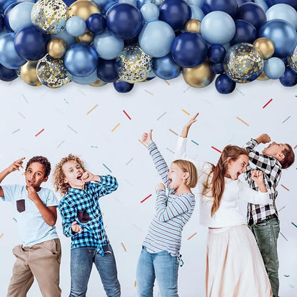 Navy Blue Gold Balloon, 60 Packs 12 Inch Metallic Blue and Macaron Blue Balloons - Image 5