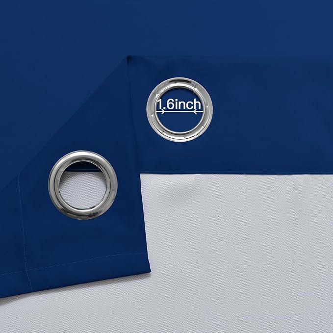 Yakamok Ombre Curtains Royal Blue and Greyish White - Image 4