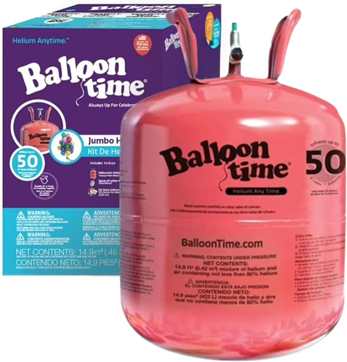 Helium Tank for Balloons At Home Disposable Helium Tank 14.9 cu.ft for Party by BLUERIBBON