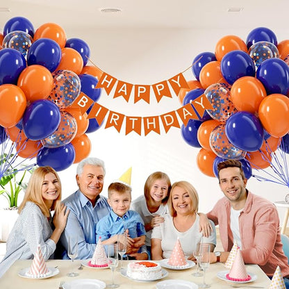 60pcs Royal Blue and Orange Balloons 12inch - Image 4