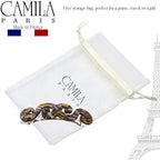 Camila Paris CP2485 French Hair Barrette Clip for Girls, Handmade, Onyx, Gold Metal Clasp Strong Hold Grip Hair Clips for Women, No Slip and Durable Styling Girls Hair Accessories, Made in France