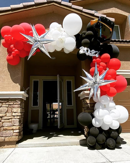 Red White Black Balloons Arch Kit - Image 4