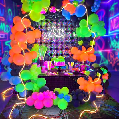 Blueweenly 150 Pcs Neon Balloons Arch Garland Kit by Blueweenly