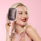 L'ANGE HAIR Detangling Paddle Brush | Nylon & Boar Bristles for Wet or Dry Hair | Built for Thick Hair | Reduces Snagging & Breakage | Tames Flyaways & Frizz for Softer, Shinier Strands (Blush)