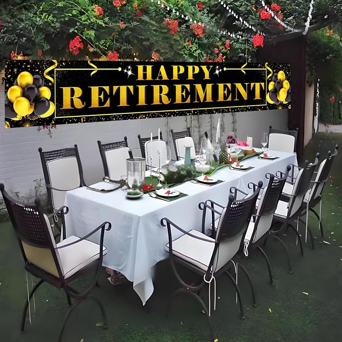 Large "Happy Retirement Banner" 118.2 inches×19.7 inches Extra Large Birthday - Image 7