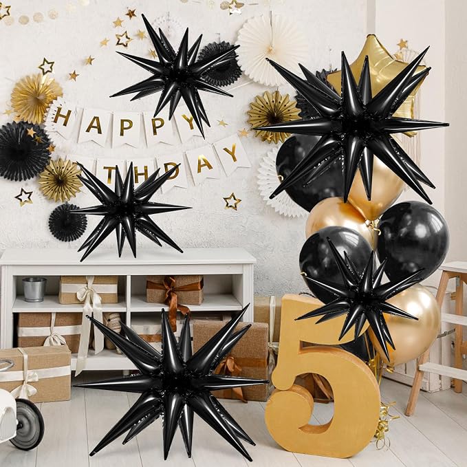 10 Pcs Star Balloons Explosion Balloons Foil Cone Balloon Magic - Image 3