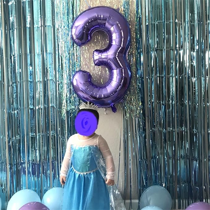 Purple Number 30 Balloons, 40 Inch Purple Mylar Foil Number 3 & 0 Balloons - Image 5