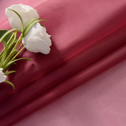 SpaceDresser Burgundy Sheer Curtains 4 Panels Rod Pocket Semi-Sheer Curtain 108 - Image 6