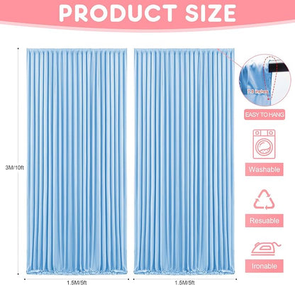 Asee'm Blue Backdrop Curtains Drapes - Image 2