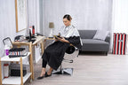 Professional Salon Cape Polyester Haircut Apron Shampoo & Chemical Resistant Haircut Cape,54”x62”,Silver & Black,C007011C-S