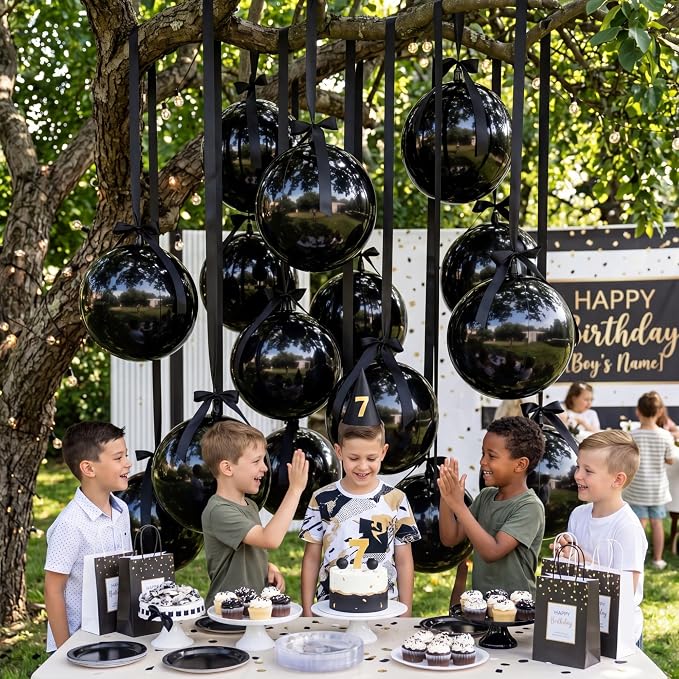 Jenaai 30 Set Round Foil Balloons Bulk 22 Inch 4d Metallic Giant Balloons Set - Image 4