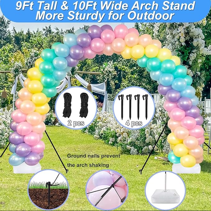 Balloon Arch Kit and Balloon Pump, 10FT Width 9FT Height Adjustable Balloon - Image 6
