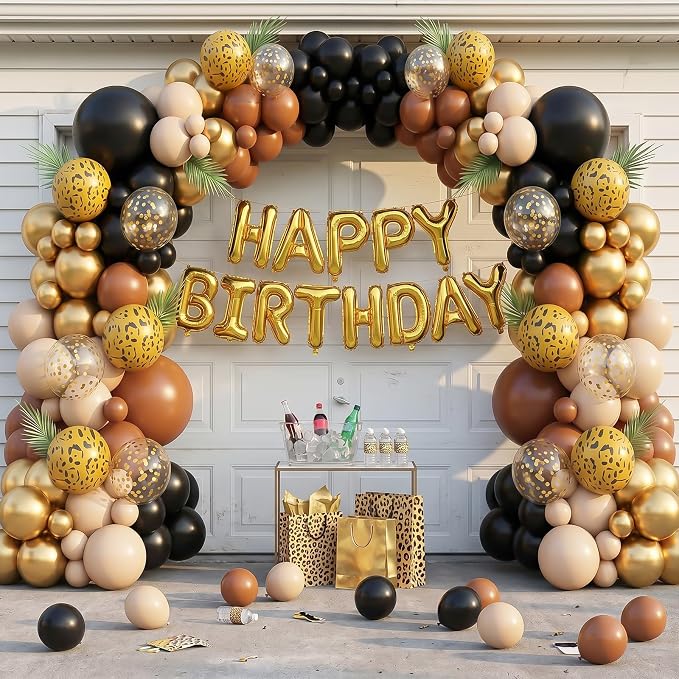 Black Gold Cheetah Print Balloon Arch Kit - Image 6
