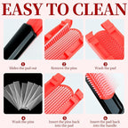 hair Brush Set for Afro America/African Hair, Textured 3a to 4c -Detangler Brush,9 row hair brush,Wide Tooth Comb,Rat Tail Comb (Black)