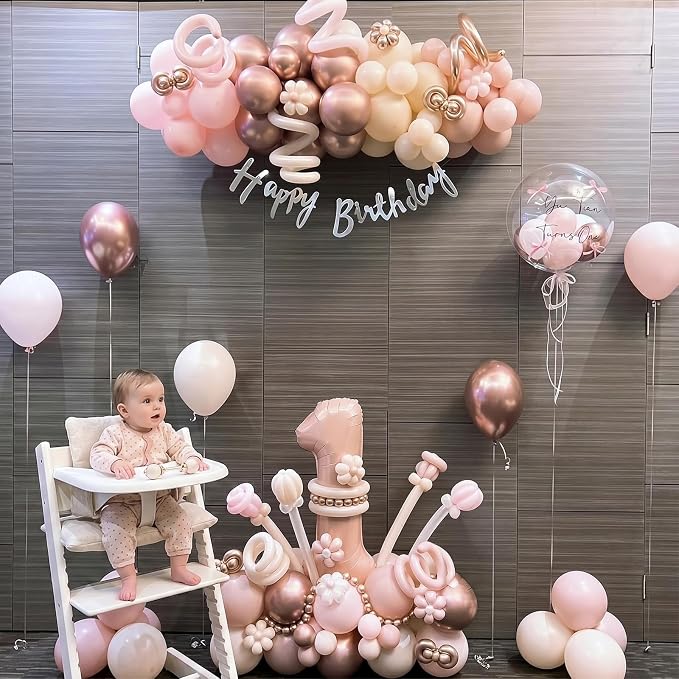 Dusty Pink Beige Balloon, 55 Packs 12 Inch Double Stuffed Retro Baby Pink and - Image 7