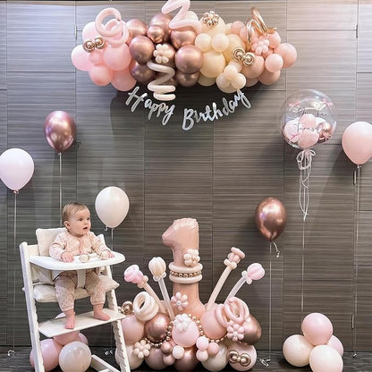 Dusty Pink Beige Balloon, 55 Packs 12 Inch Double Stuffed Retro Baby Pink and - Image 7