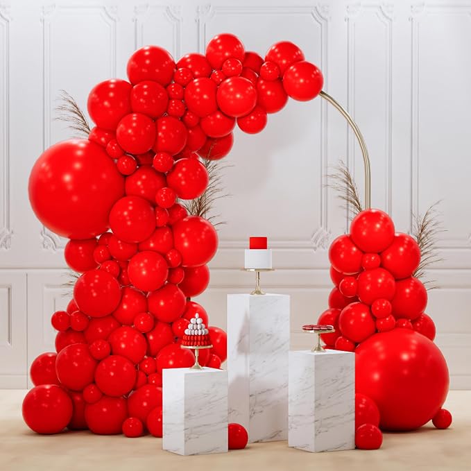PartyWoo Red Balloons 92pcs Different Sizes of 18 12 10 5 Inch | Balloons by PartyWoo