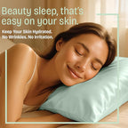 BLISSFORD Satin Pillowcase with Zipper, for Hair and Skin Care, Feels Soft and Cool Like a Silk Pillowcase, Satin Pillow Cases 2 Pack, Slik Pillow Cover, Mint - Queen Size, Set of 2