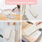 Hair Tools Travel Bag Karsyon Heat Resistant Mat Case Hot Tools Straightener, Curling Iron,Hair Dryers,Haircare Accessories Travel Essentials for Women 2 in 1 Organizer Bags(Beige)