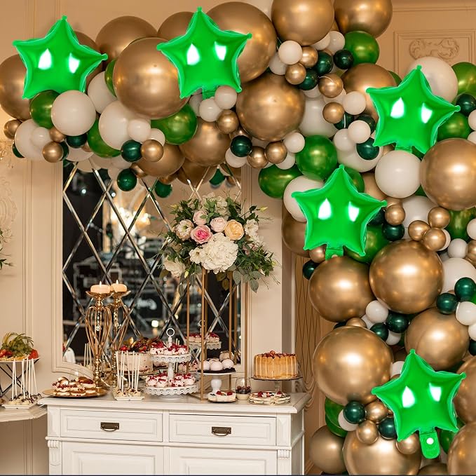 50 Pcs Star Balloons, 10 Inch Green Star Foil Balloons, Stars Shaped Balloon - Image 3