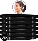Adjustable Skinny Headbands, Elastic Hair Bands with Non Slip Silicone Grip, Lightweight and Comfortable for Women and Men (Pack of 6)