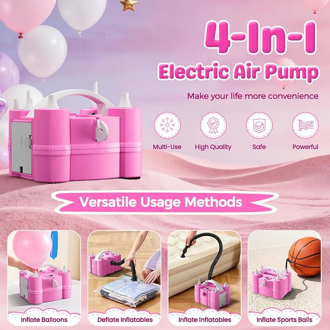 Keaibuding Electric Balloon Pump, 4-in-1 Triple Nozzles - Image 3