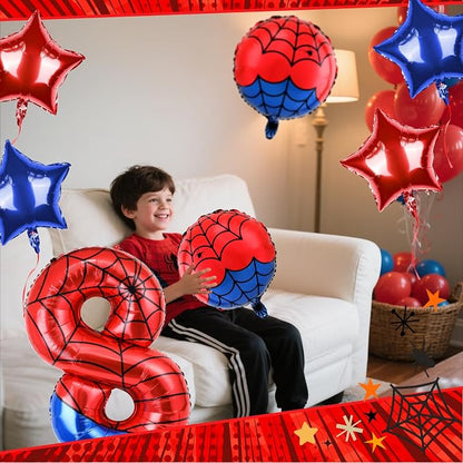 40 Inch Spider Theme Number Balloon, Number Block Foil Number 8 Balloons Large - Image 4