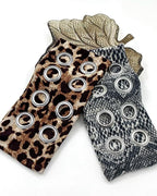 Grommet Headband for Women, Grey Snake 23cm Hollow Out Elastic Hair Band, Eyelets Punk Grunge Stylish Hairband