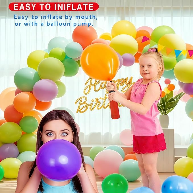 100PCS 12 Inch Rainbow Latex Balloons, Baby Shower, Wedding & Festival Party - Image 5