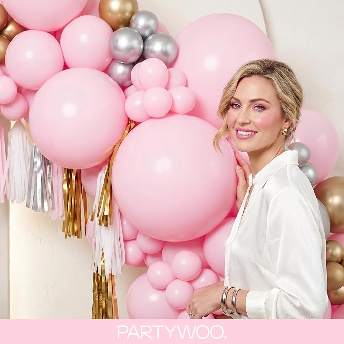 PartyWoo Light Pink Balloons 99pcs Different Sizes of 36 18 12 10 5 Inch Pastel - Image 9