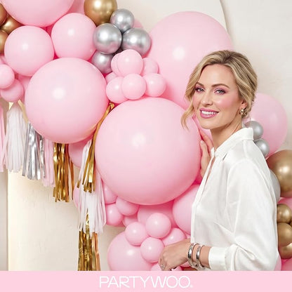 PartyWoo Light Pink Balloons 99pcs Different Sizes of 36 18 12 10 5 Inch Pastel - Image 9