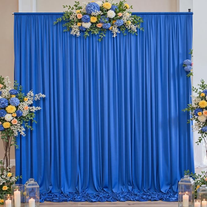 50ftx10ft Wrinkle Free Royal Blue Backdrop Curtains - Image 8