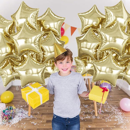 Gold Star Foil Balloons, 18 Inch Metallic Gold Balloons - Image 6