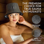 VEDEN Sauna Hat, Premium Handmade Merino Wool Sauna Cap for Men and Women,Insulating Headgear for Spa, Steam Room, Banya, Bathhouse, Comfortable, Breathable, Handmade, One Size Fits All (Grey)