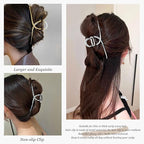 Big Metal Butterfly Hair Clips for Women - 5.1" Larger Size Metal Hair Accessories for Long, Thick Hair, 3 Pcs (Silver, Gold, Black)