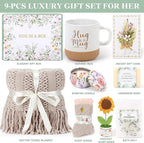 Self Care Gifts for Women Birthday, Get Well Soon Gift Baskets for Women Spa Care Package, Inspirational Thinking of You Sending Sunshine Sunflower Gifts, Sympathy Christmas Gift Ideas for Mom Friend