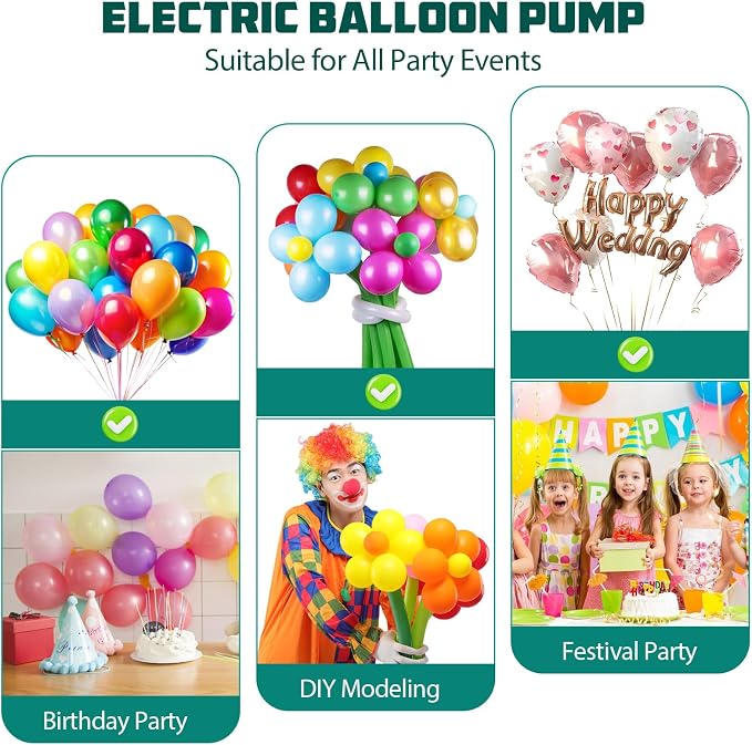 Biapian Balloon Pump Electric, 3-in-1 Portable Electric Air Pump - Image 2