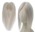 8x11cm Breathable Hair Topper, 12 inches 35g 120% Density Real Human Hair, 3 Non-Slip BB Clips, Wearable on Left, Right & Middle Part, Versatile Styling for Hair Loss & Volume Boost (Grey)