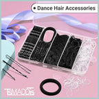 TsMADDTs Hair Pins Bobby Pins Kit with Bobby Pins Black for Women(1.37&2.36IN), Invisible Hair Nets for Ballet Bun(11.81&19.86IN), Dance Accessories Set
