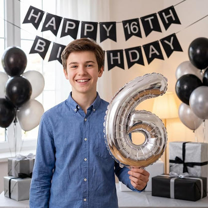 20 Pieces Foil Mylar Number Balloons 0 to 9 Set - Image 2