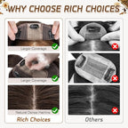 Rich Choices Real Human Hair Toppers for Women With Bang 100% Remy Human Hair Topper for Thinning Hair Clip in Silk Base Hair Topper 6 Inch #2 Dark Brown