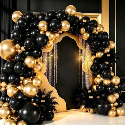 Black and Gold Balloon Garland Arch Kit - Image 4