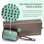 Eco-Friendly Boar Bristle Paddle Hair Brush for Women by MINT | Anti-Breakage Detangling Brush Great for Color-Treated Hair, Extensions and All Hair Types | Hand-Crafted Wooden Handle