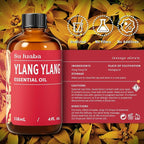 SU JUABA Ylang-Ylang Essential Oil 4 Oz, 100% Pure Natural Aromatherapy Oil for Diffuser, Skin Care, Hair & Perfume Making - 118ML