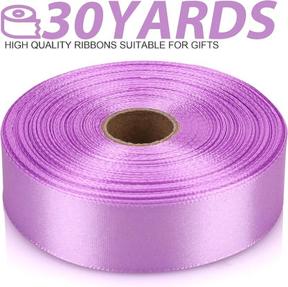 7/8 Inch 30 Yards Lilac Purple Satin Craft Ribbon-Single Face Polyester Ribbon - Image 2