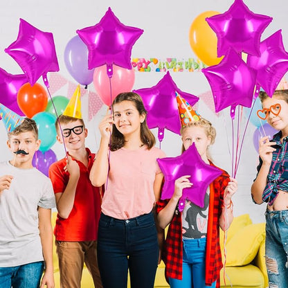 20 Pcs Rosered Star Balloons, 18 Inch Star Foil Balloons, Stars Shaped Balloon - Image 4