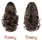 Ponytail Extension, Clip on Ponytails for Women, 12" Claw Clip in Short Curly Wavy Pony Hair Extension for Women - Brown