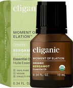Cliganic Organic Bergamot Essential Oil, 100% Pure Natural for Aromatherapy | Non-GMO Verified (Packaging May Vary)